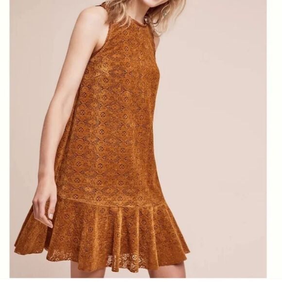 Maeve Dresses & Skirts - Maeve Amos Lace Burnout Velvet Dress